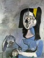 Jacqueline seated with Kaboul II 1962 Pablo Picasso